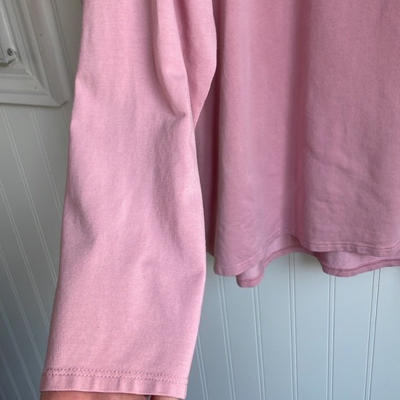 J. JILL Luxe Supima boatneck long sleeve pink relaxed fit drop shoulder top M - Picture 3 of 11
